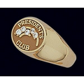 Corporate Signet 10K Gold Ladies' Ring W/ 5 Diamonds